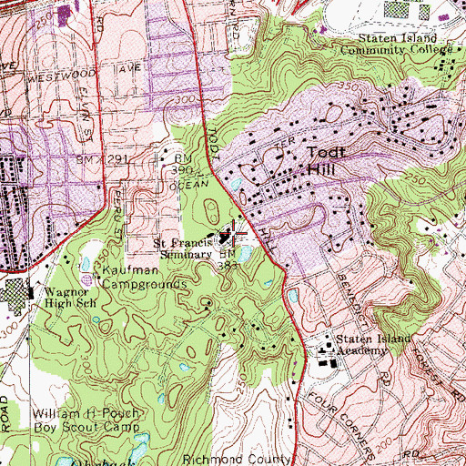 Topographic Map of Saint Francis Seminary, NY