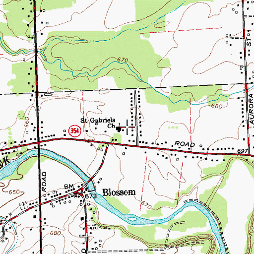 Topographic Map of Saint Gabriels Church, NY