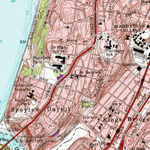 Topographic Map of Saint Gabriel School, NY