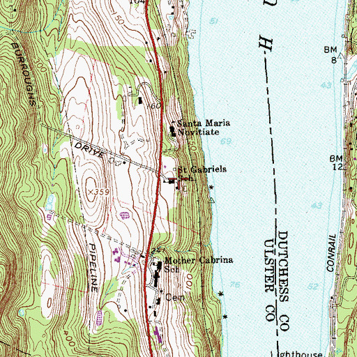 Topographic Map of Saint Gabriels School, NY