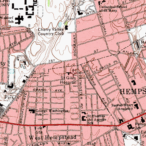 Topographic Map of Saint Giles Hospital, NY