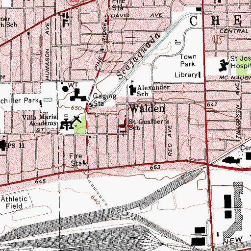 Topographic Map of Saint Gualberts School, NY