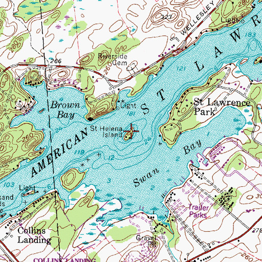 Topographic Map of Saint Helena Island, NY
