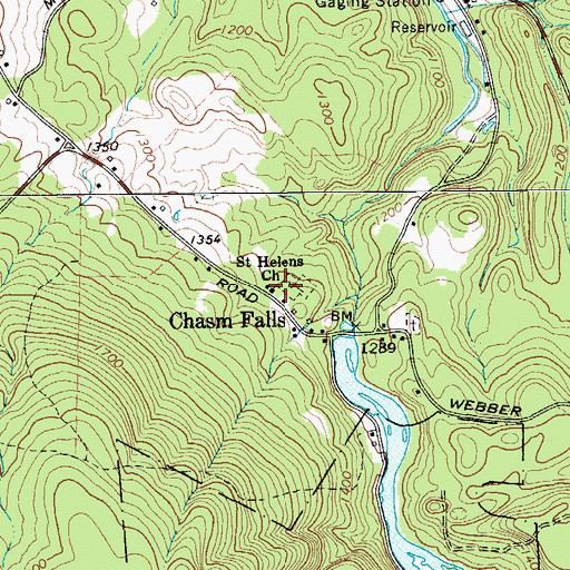 Topographic Map of Saint Helens Church, NY