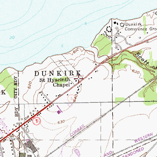 Topographic Map of Saint Hyacinth Chapel, NY