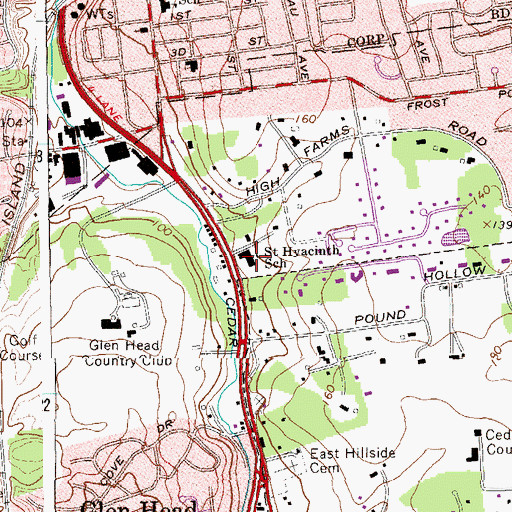 Topographic Map of Saint Hyacinth School, NY