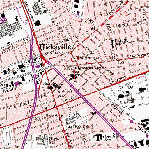 Topographic Map of Saint Igantius Loyola School, NY