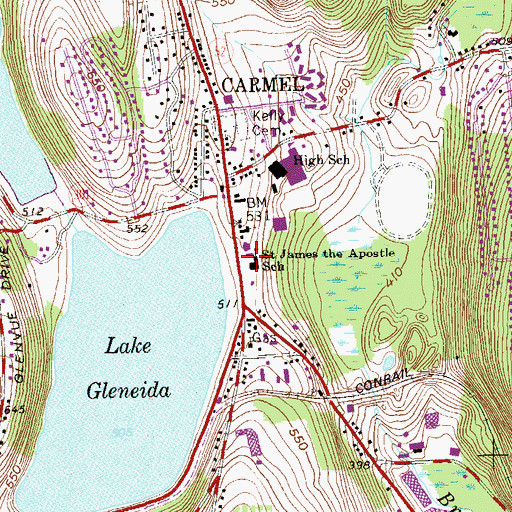 Topographic Map of Saint James the Apostle School, NY