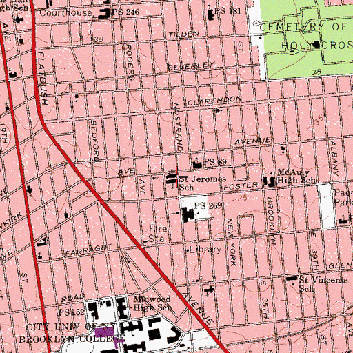 Topographic Map of Saint Jerome School, NY