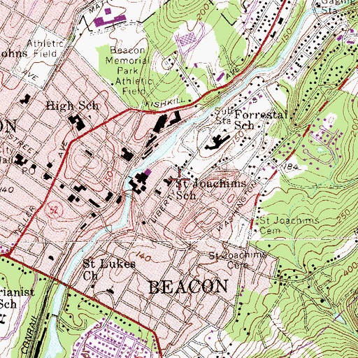 Topographic Map of Saint Joachim School (historical), NY