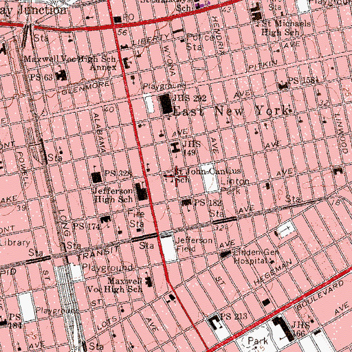 Topographic Map of Saint John Cantius School, NY