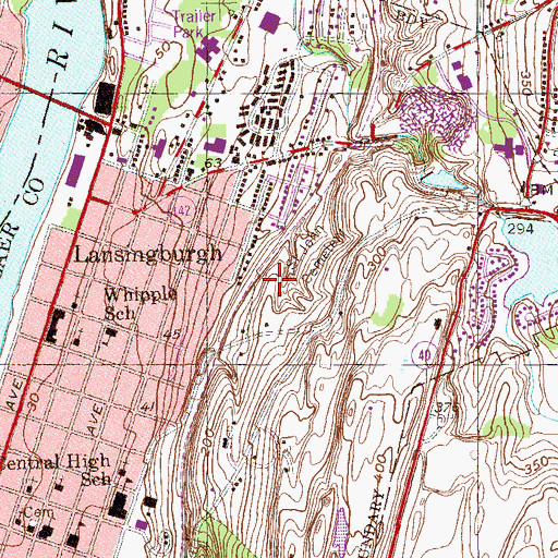Topographic Map of Saint John Cemetery, NY