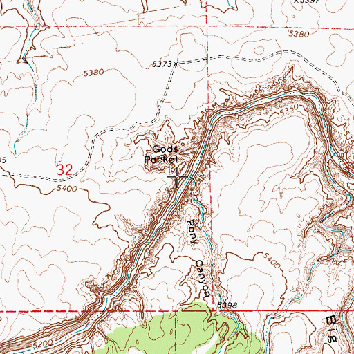 Topographic Map of Pony Canyon, AZ
