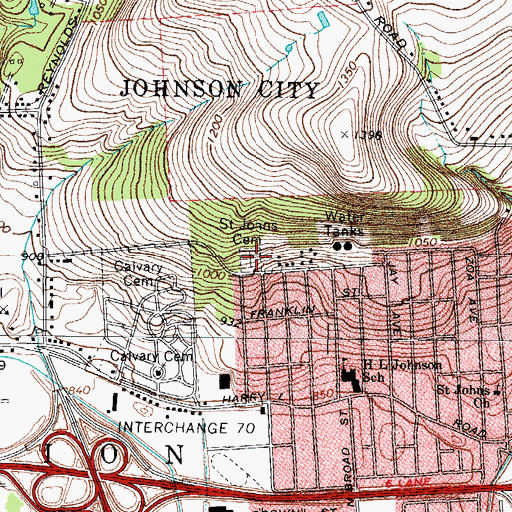 Topographic Map of Saint John Ukranian Orthodox Parish Cemetery, NY