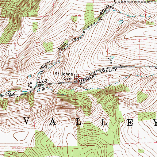 Topographic Map of Saint Johns Cemetery, NY