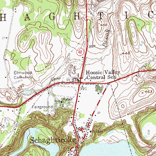 Topographic Map of Saint Johns Cemetery, NY