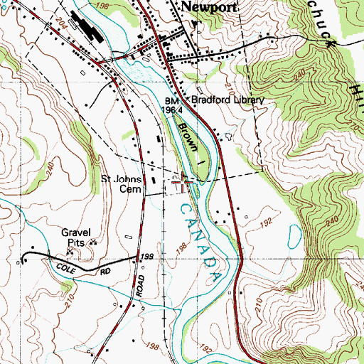 Topographic Map of Saint Johns Cemetery, NY