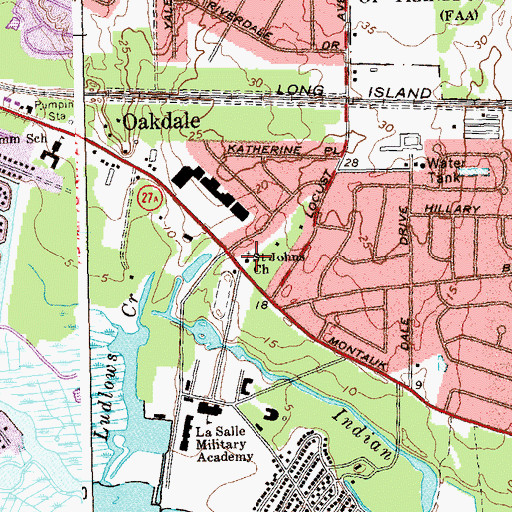 Topographic Map of Saint John Episcopal Church, NY