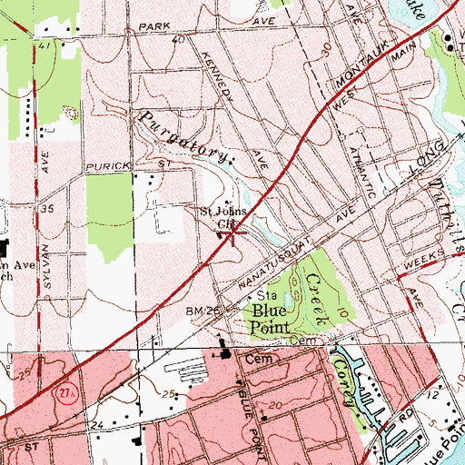 Topographic Map of Saint Johns Church, NY