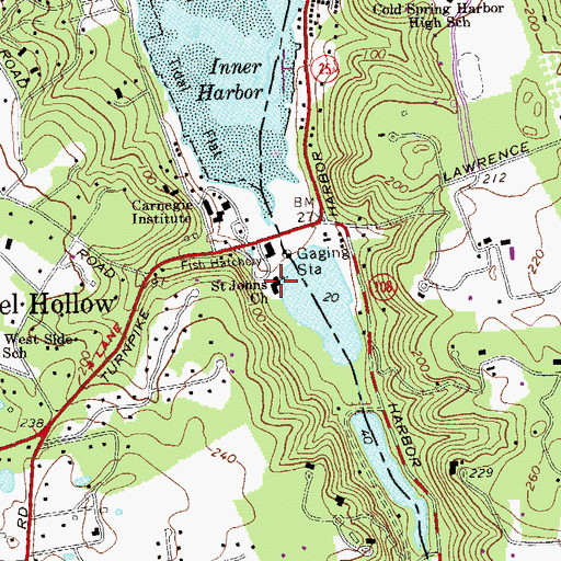 Topographic Map of Saint Johns Church, NY