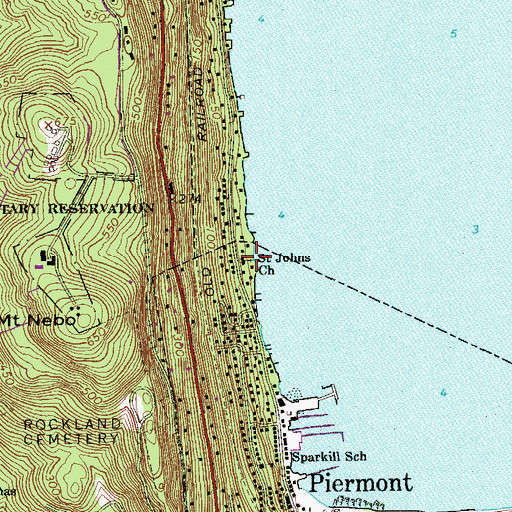 Topographic Map of Saint Johns Catholic Church, NY