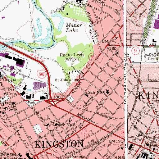 Topographic Map of Saint John's Episcopal Church, NY