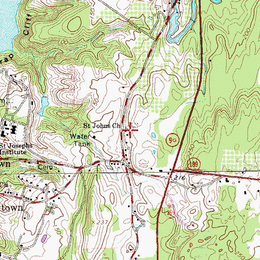 Topographic Map of Saint John's Episcopal Church, NY