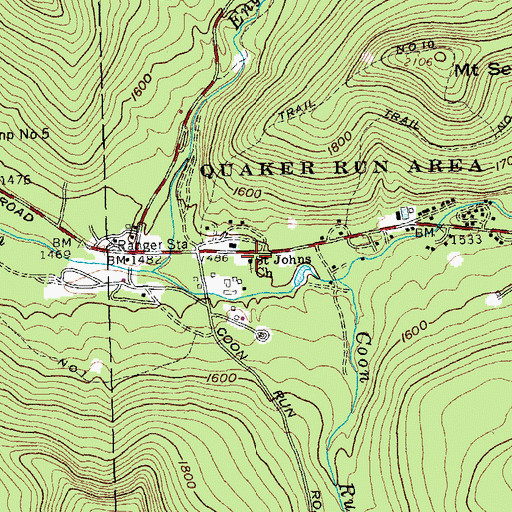 Topographic Map of Saint Johns Church, NY