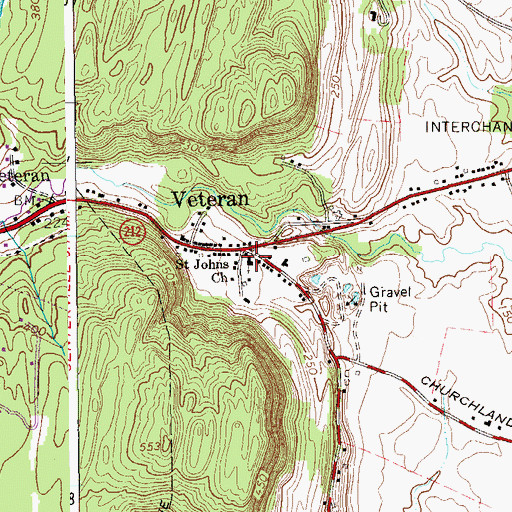 Topographic Map of Saint Johns Church, NY