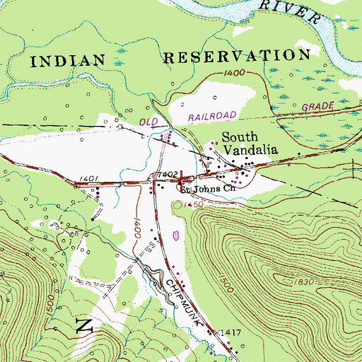 Topographic Map of Saint Johns Church, NY