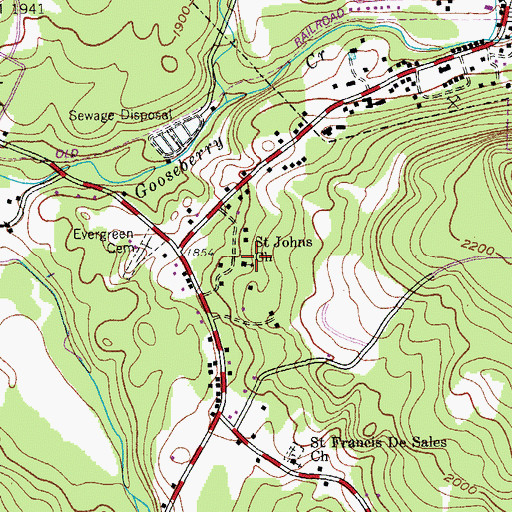 Topographic Map of Saint Johns Church, NY