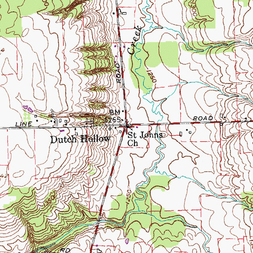 Topographic Map of Saint John's United Church of Christ, NY