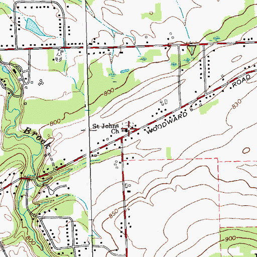 Topographic Map of Saint John's Lutheran Church, NY