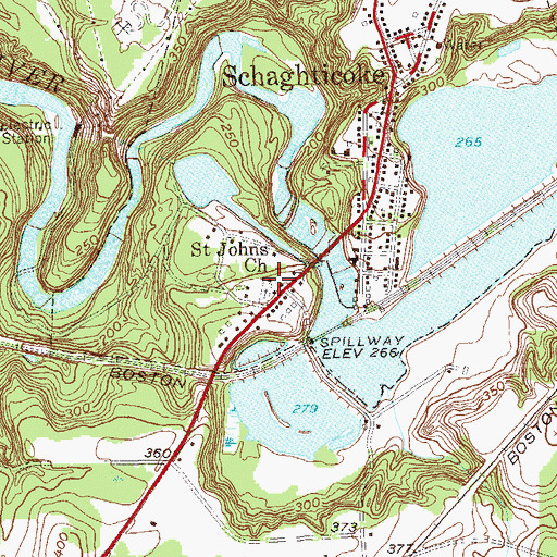 Topographic Map of Saint John The Baptist Roman Catholic Church, NY