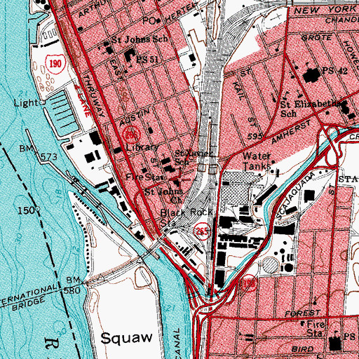 Topographic Map of Saint John's United Church of Christ, NY
