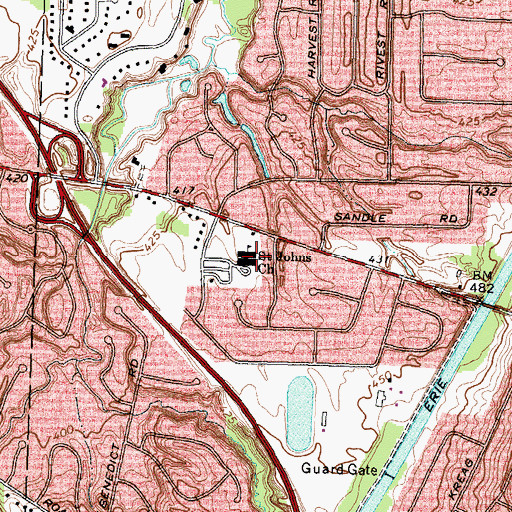 Topographic Map of Saint Johns Church, NY