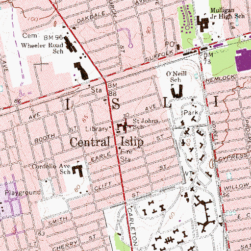 Topographic Map of Our Lady of Providence Regional School, NY