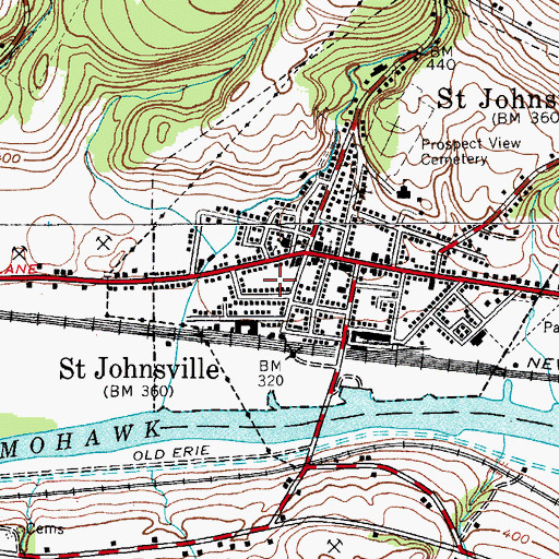 Topographic Map of Saint Johnsville, NY
