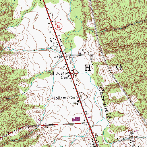 Topographic Map of Saint Joseph Cemetery, NY