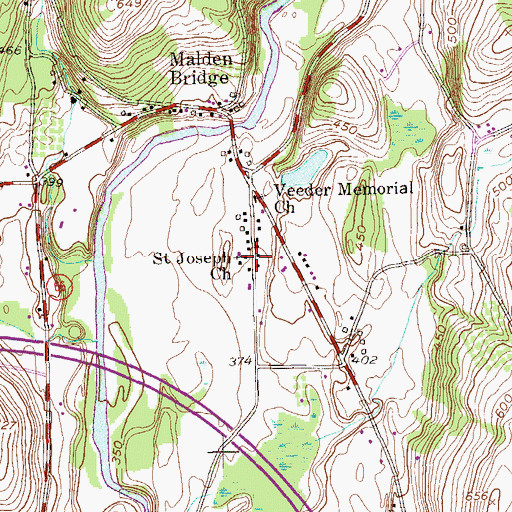 Topographic Map of Saint Joseph Church, NY