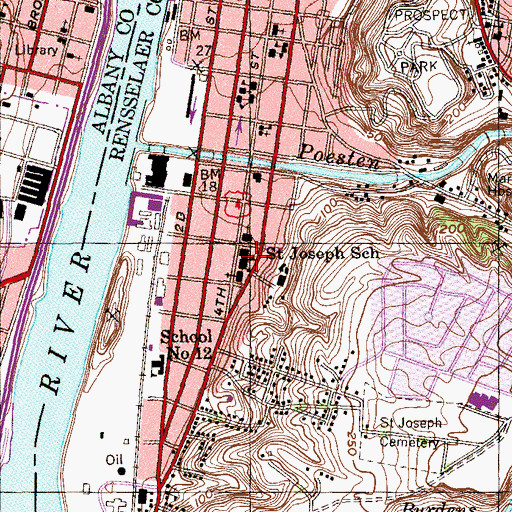 Topographic Map of Saint Joseph School, NY