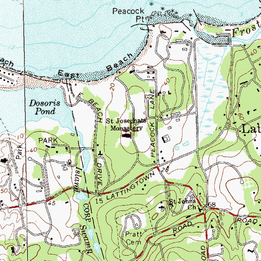 Topographic Map of Saint Josephats Monastery, NY