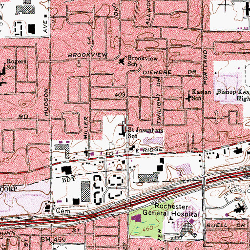 Topographic Map of Saint Josephats School, NY