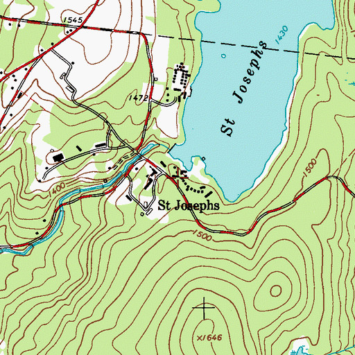 Topographic Map of Saint Josephs, NY
