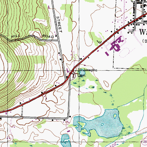 Topographic Map of Saint Josephs Cemetery, NY