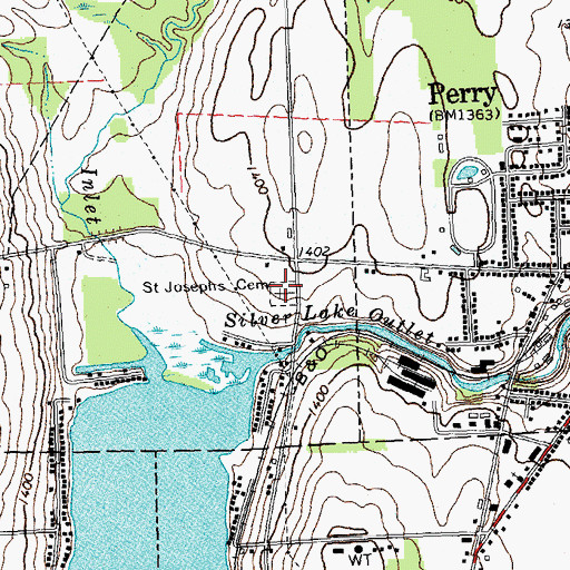 Topographic Map of Saint Joseph Roman Catholic Cemetery, NY