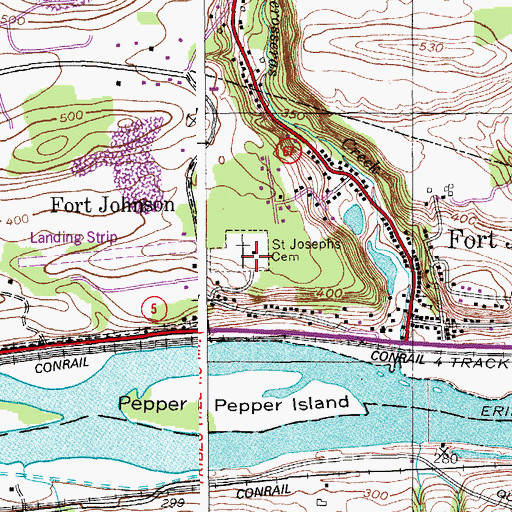 Topographic Map of Saint Josephs Cemetery, NY