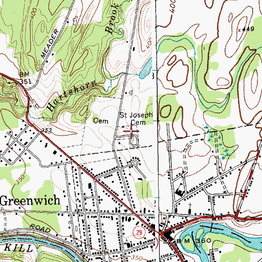 Topographic Map of Saint Josephs Cemetery, NY