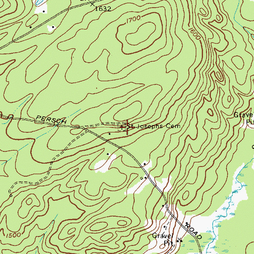 Topographic Map of Saint Josephs Cemetery, NY