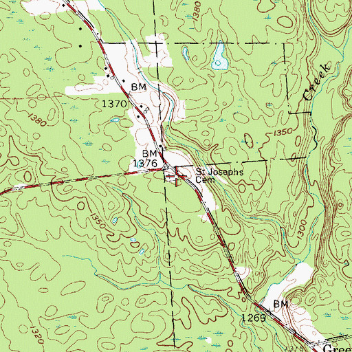 Topographic Map of Saint Josephs Cemetery, NY